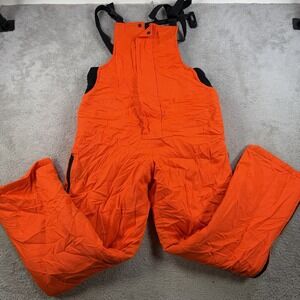 Winchester Overalls Mens Medium Blaze Orange Lined Quilted Insulated Hunting Bib